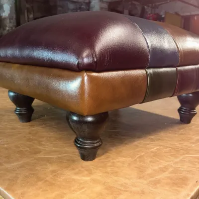 Chestefield Leather Foot Stool
