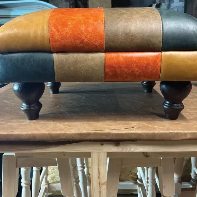 Colourful Chesterfield Style Footstool